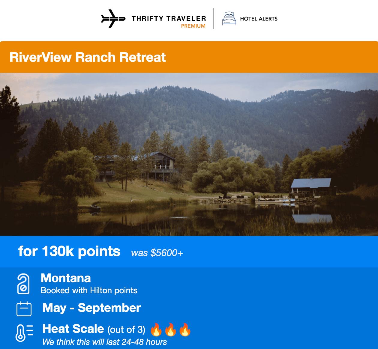 RiverView Ranch hotel deal email